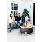 Luxeve 24 Smoke Less Fire Pit with Lid & Black Glass -...